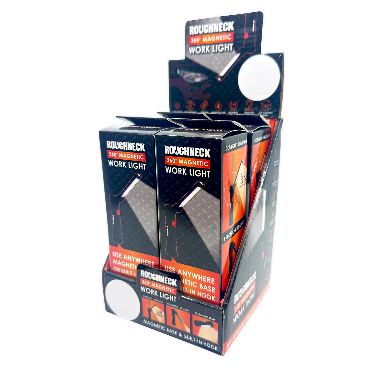 Rechargeable LED Flashlight with Magnetic Base - 4 Pack