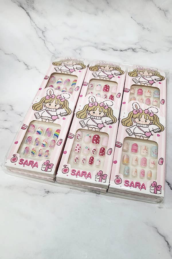 Kids Pre Glued Press On Nail Set