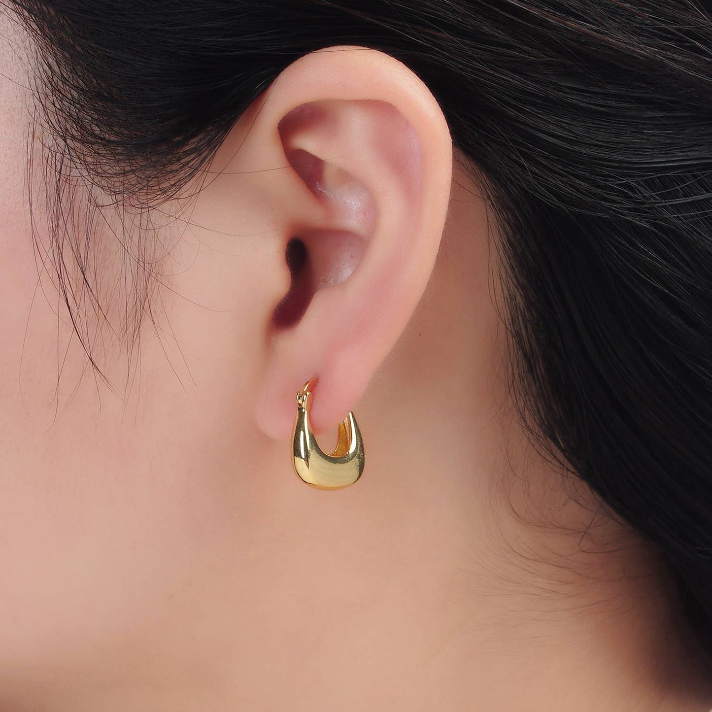 24K Gold Filled Dome Square Earrings