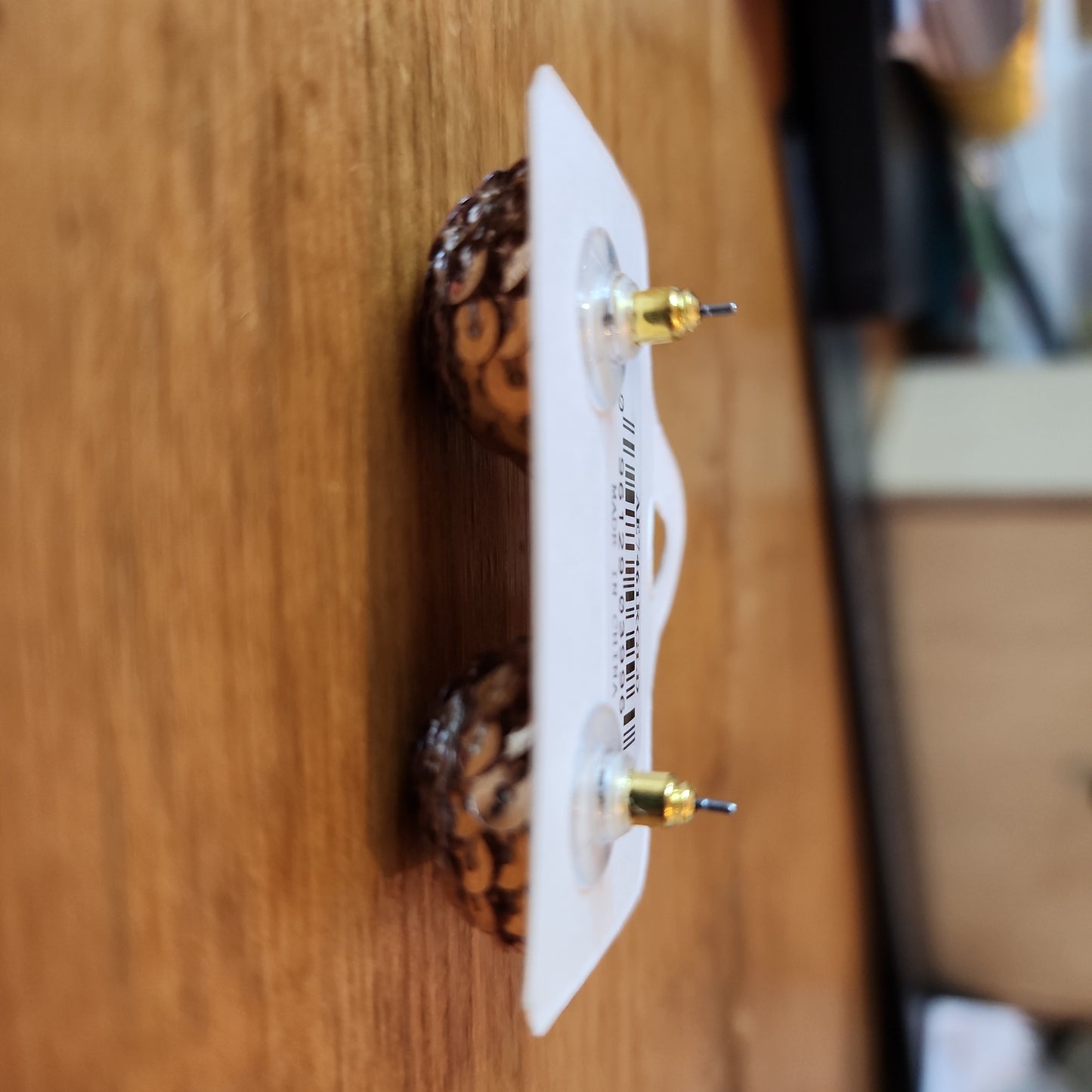 Sparkle in Your Eyes Sequins Stud Earrings, Rose Gold