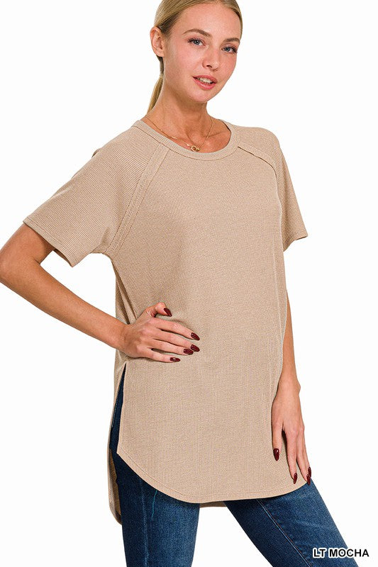 Waffle Short Sleeve Top