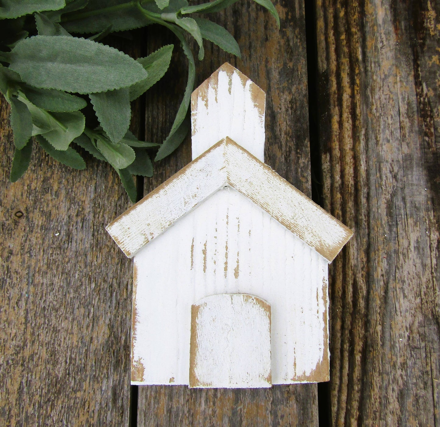 Chunky Wood Church Shelf Sitter