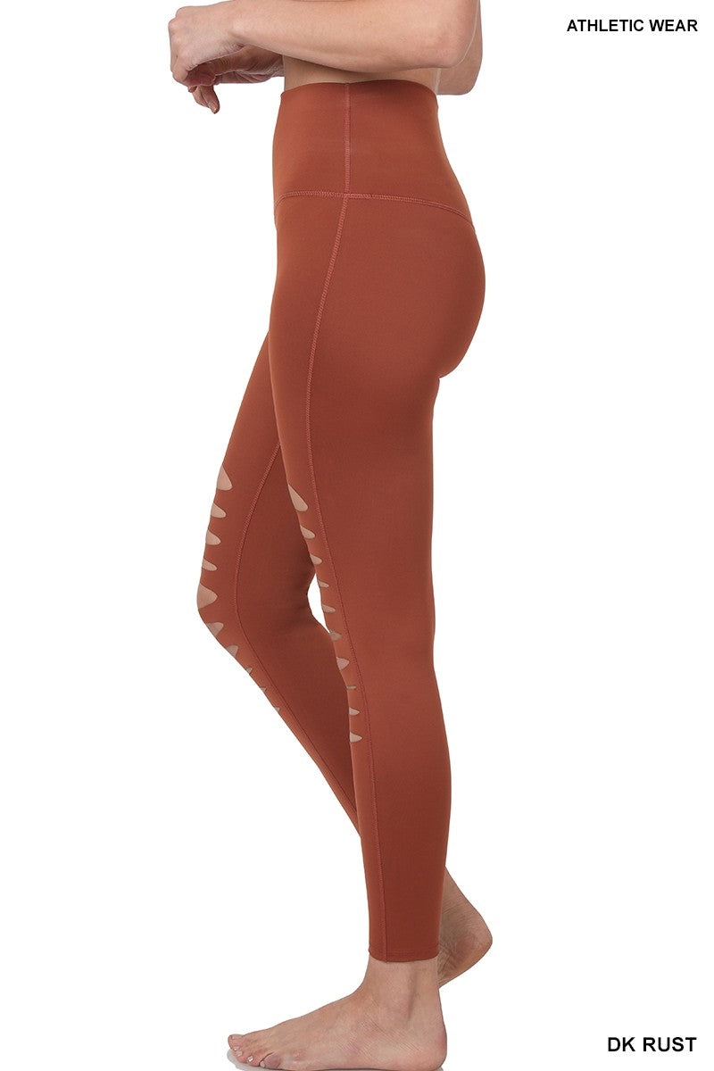 Rust Leggings With Slits