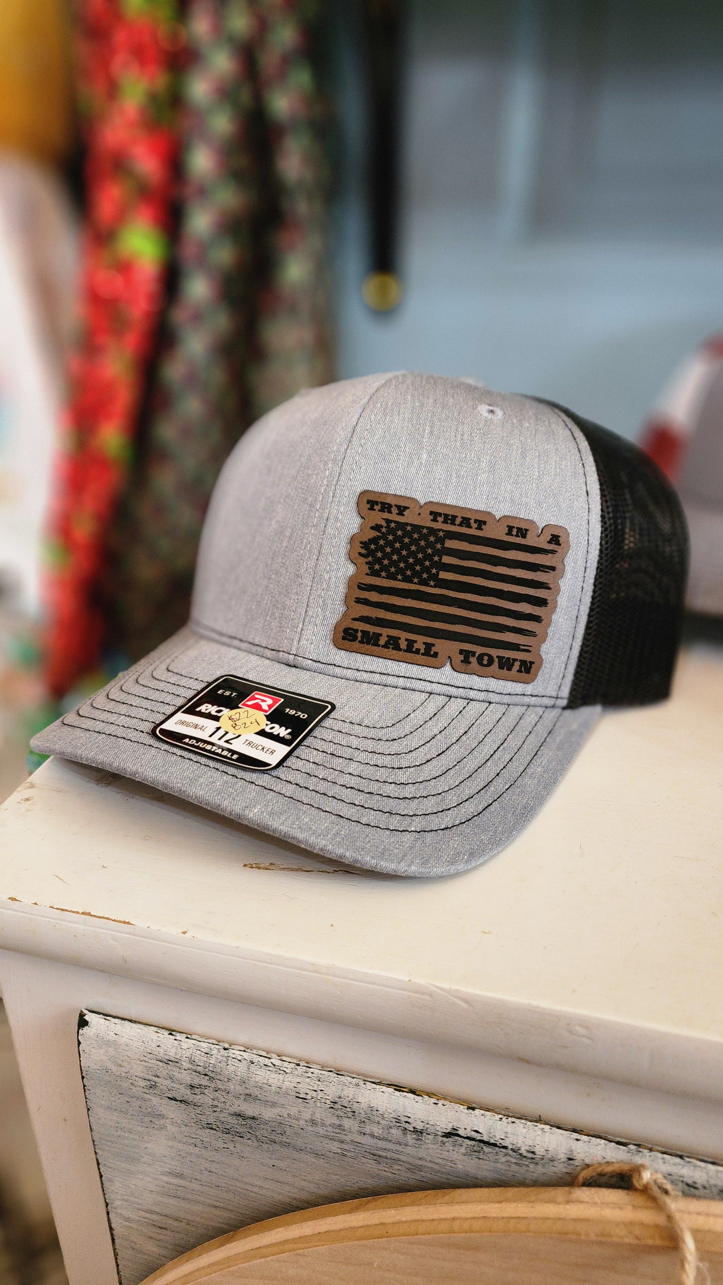 Leather Patch Richardson Hats. Adjustable.