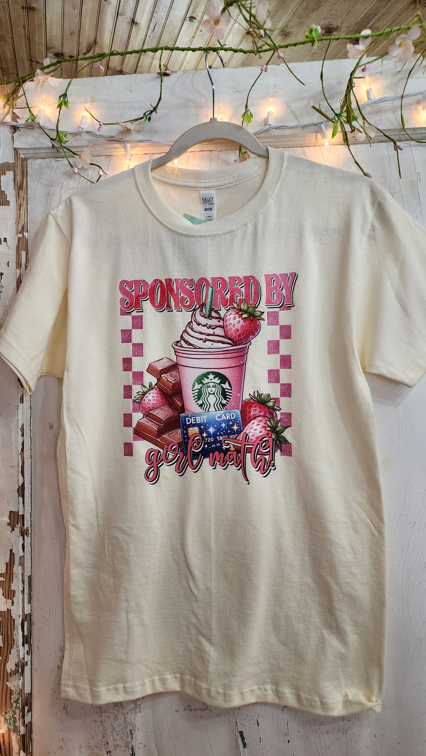 Girl Math, Coffee, Chocolate, and Strawberries on Cream Tee