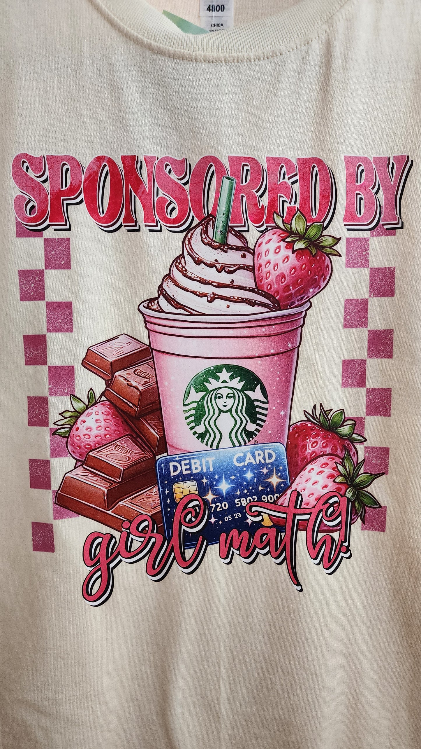 Girl Math, Coffee, Chocolate, and Strawberries on Cream Tee