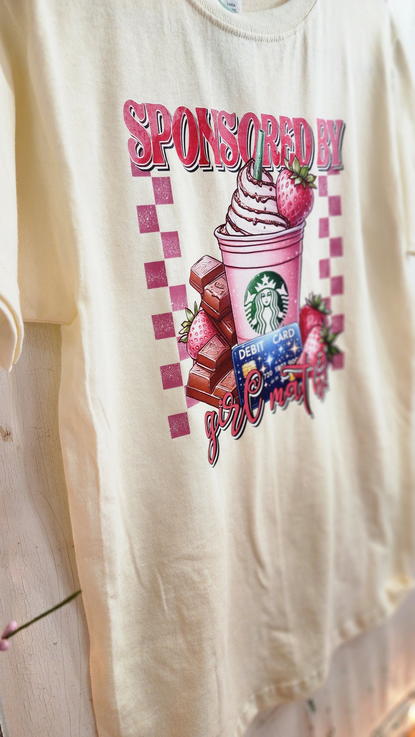 Girl Math, Coffee, Chocolate, and Strawberries on Cream Tee