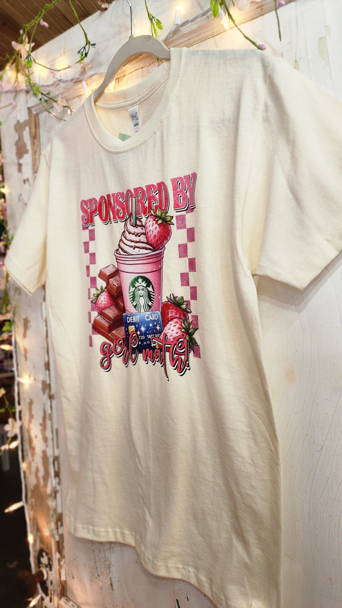 Girl Math, Coffee, Chocolate, and Strawberries on Cream Tee
