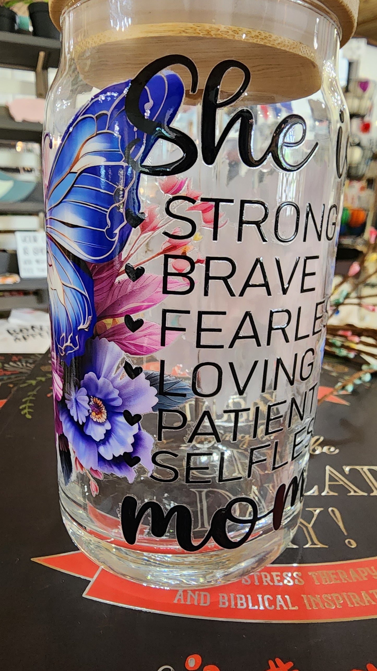 Glass Tumbler for Mom 16 OZ