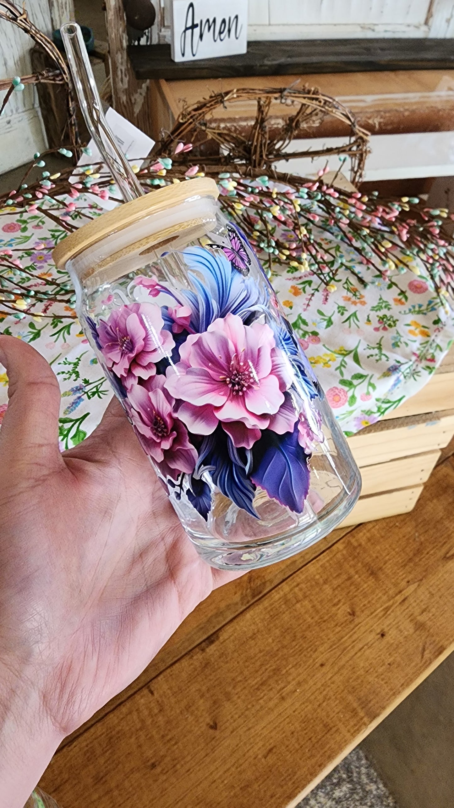 Glass Tumbler for Mom 16 OZ
