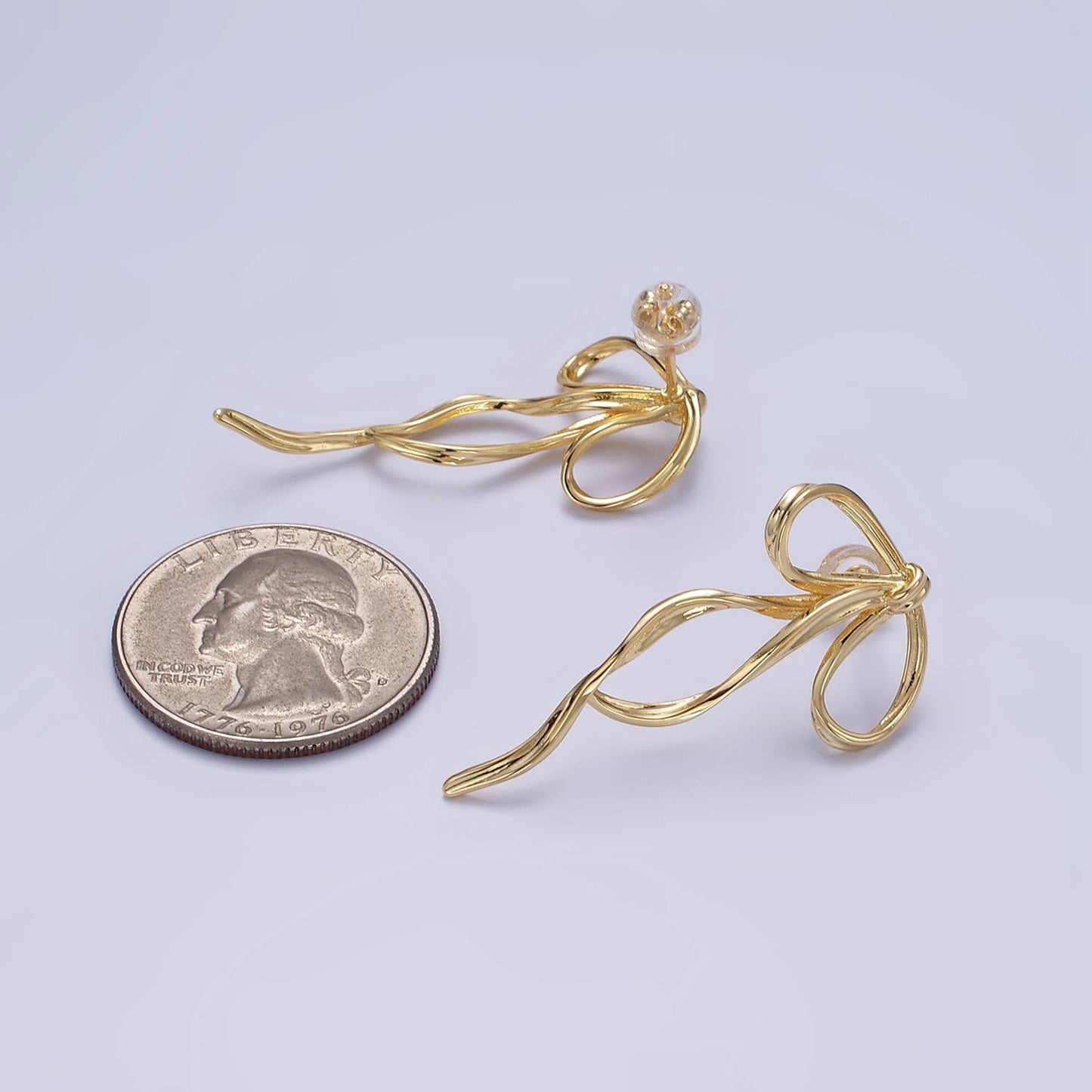 Ribbon Bow Stud Earrings
