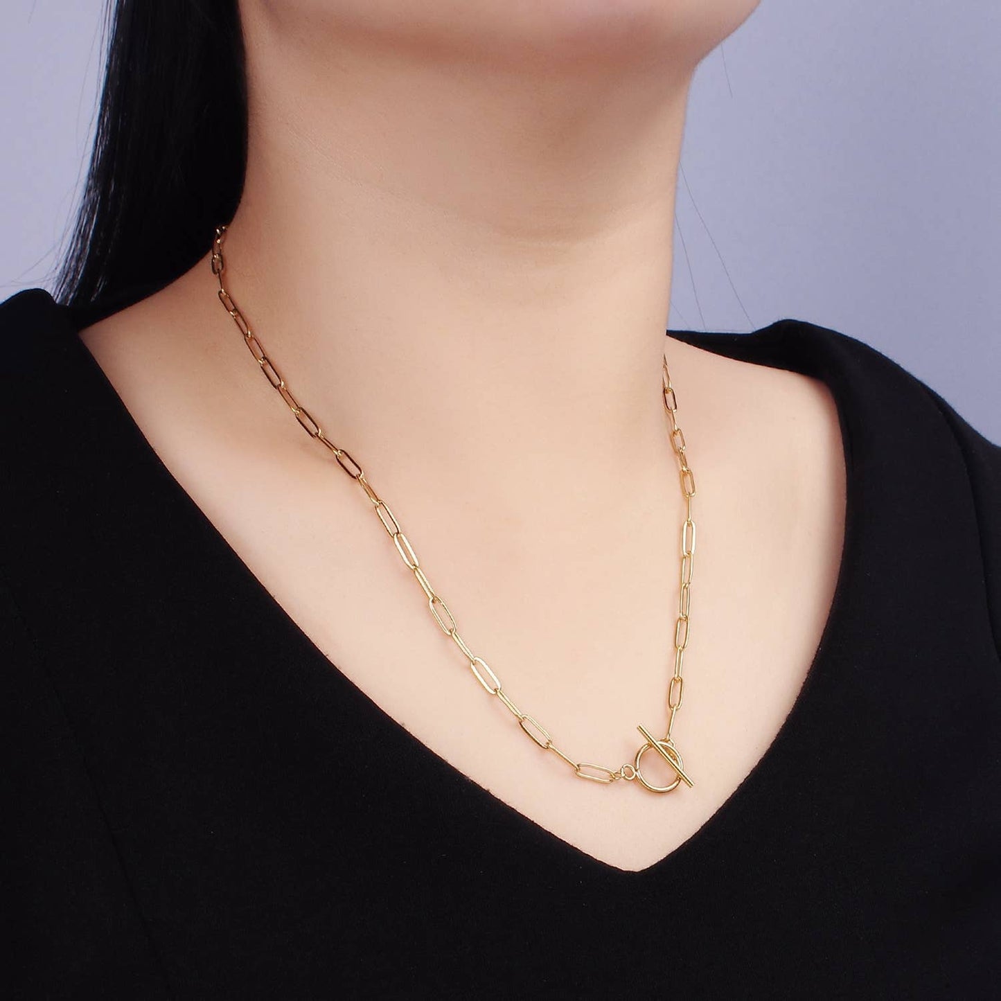Toggle Clasps Paperclip Chain 19in Necklace