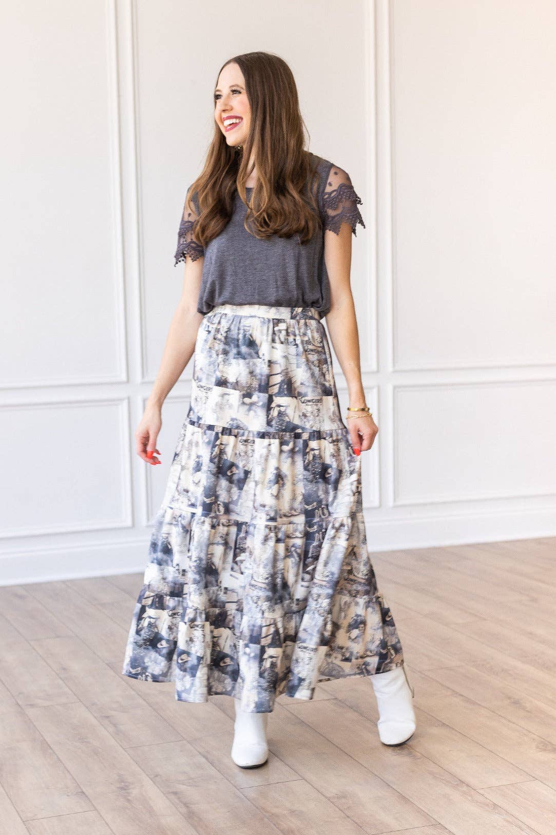 Cowgirl Tiered Midi Skirt