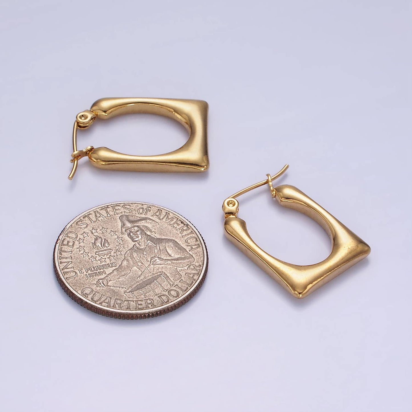 Stainless Steel Rectangular Earring