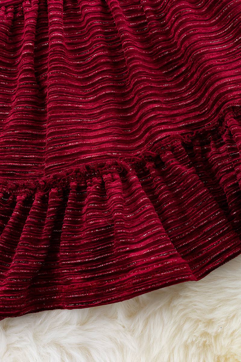 SOFT VELVETY FABRIC RUFFLE SKIRT