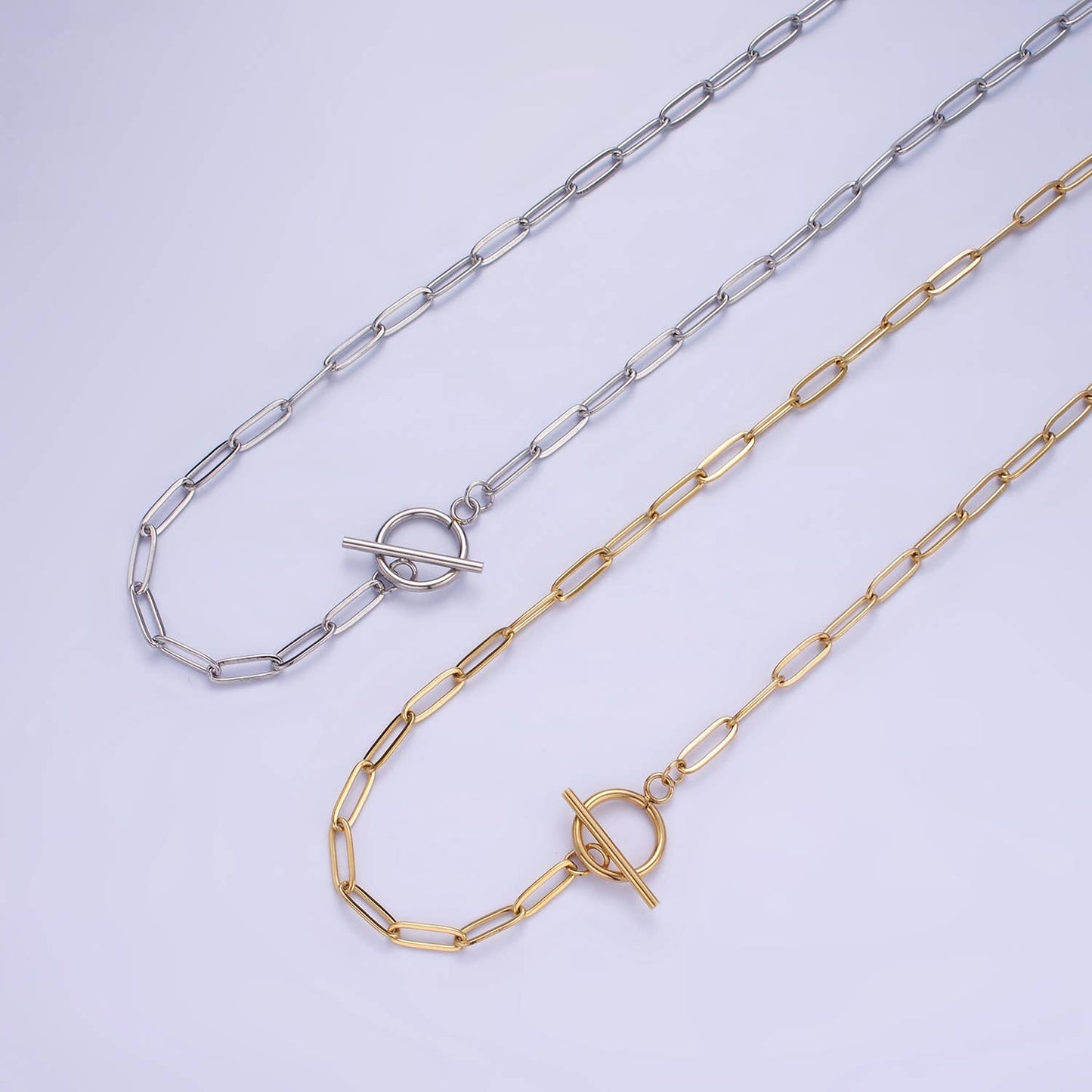 Toggle Clasps Paperclip Chain 19in Necklace
