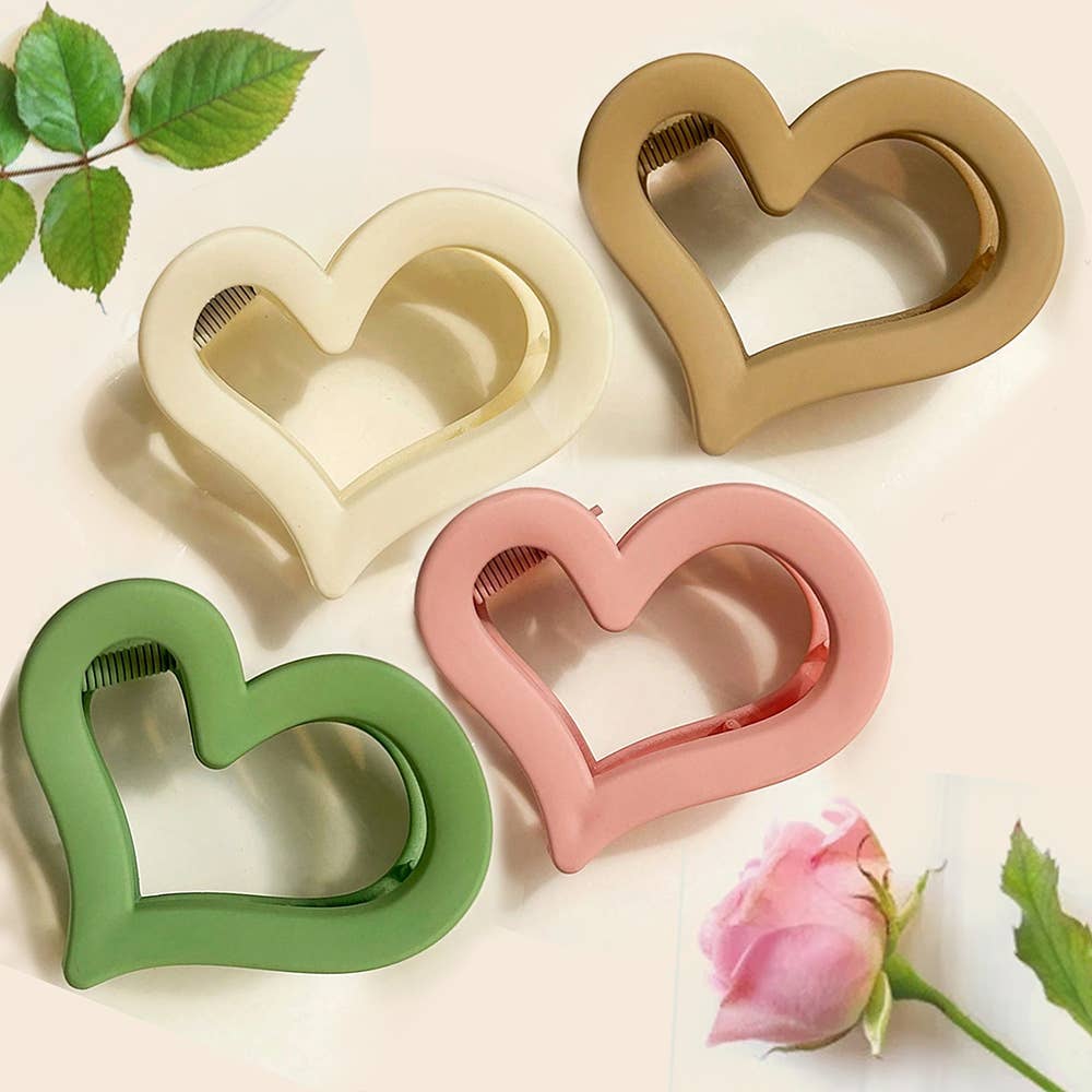 Heart Hair Claw Hair Clip for All Hair Types