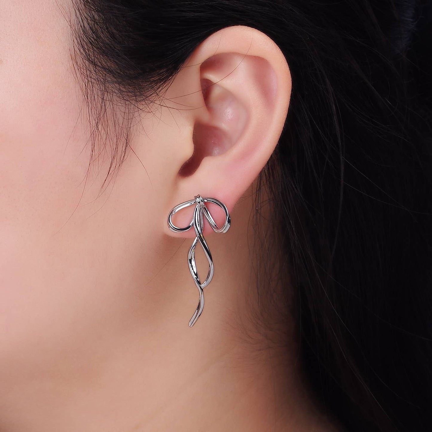 Ribbon Bow Stud Earrings