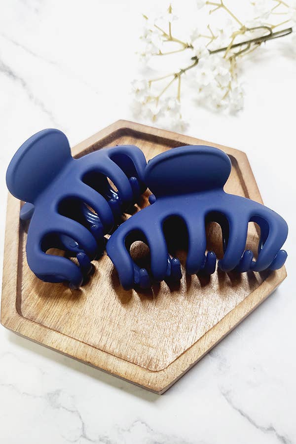 2 pcs Matte Color Hair Claw Clip