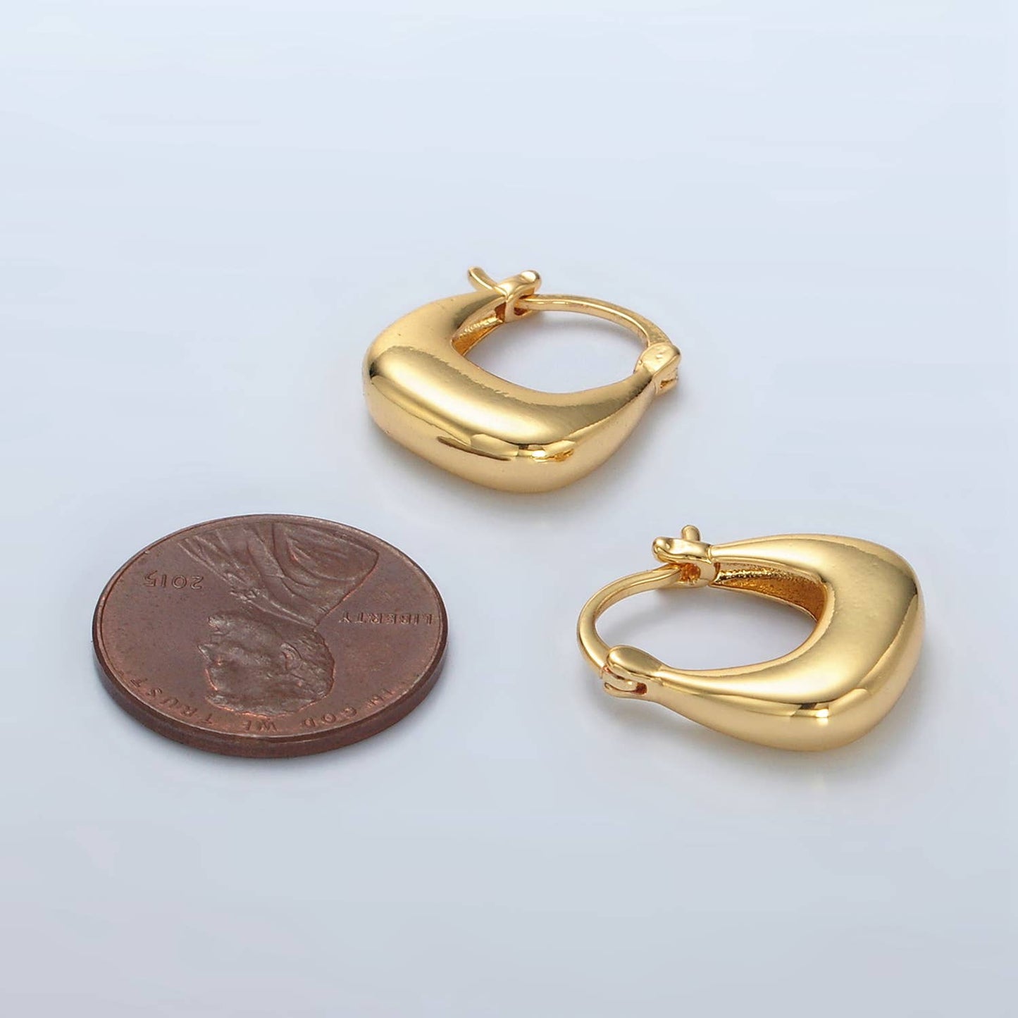 24K Gold Filled Dome Square Earrings