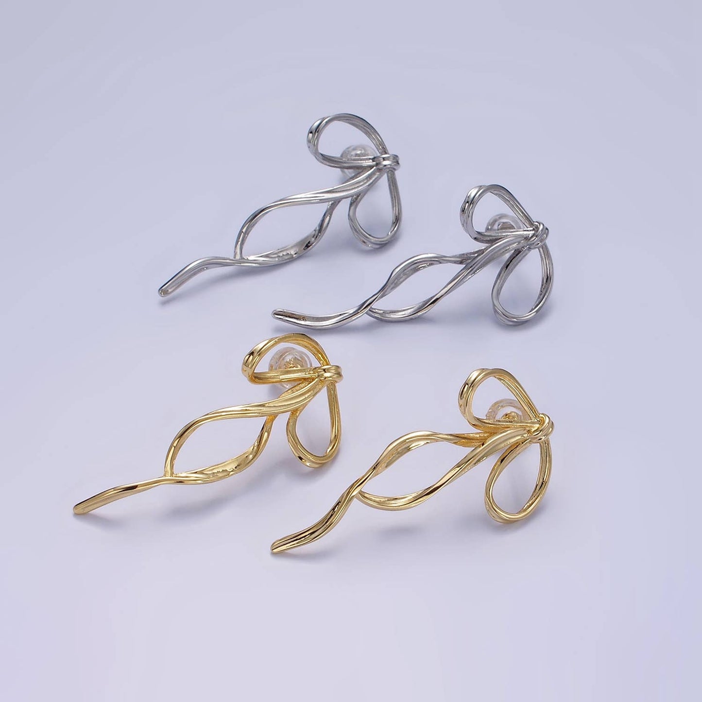 Ribbon Bow Stud Earrings