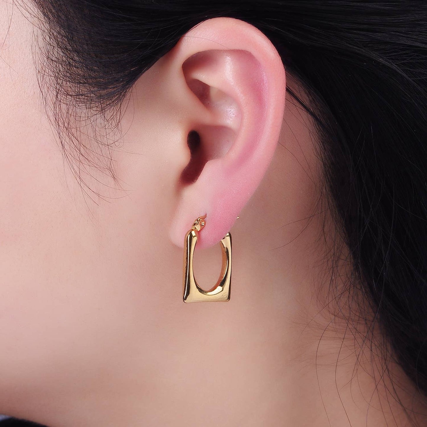 Stainless Steel Rectangular Earring