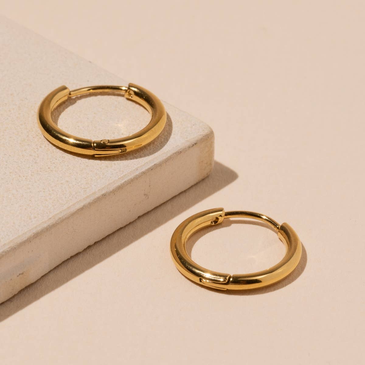 18K Gold Plated Stainless Steel Huggie Earrings