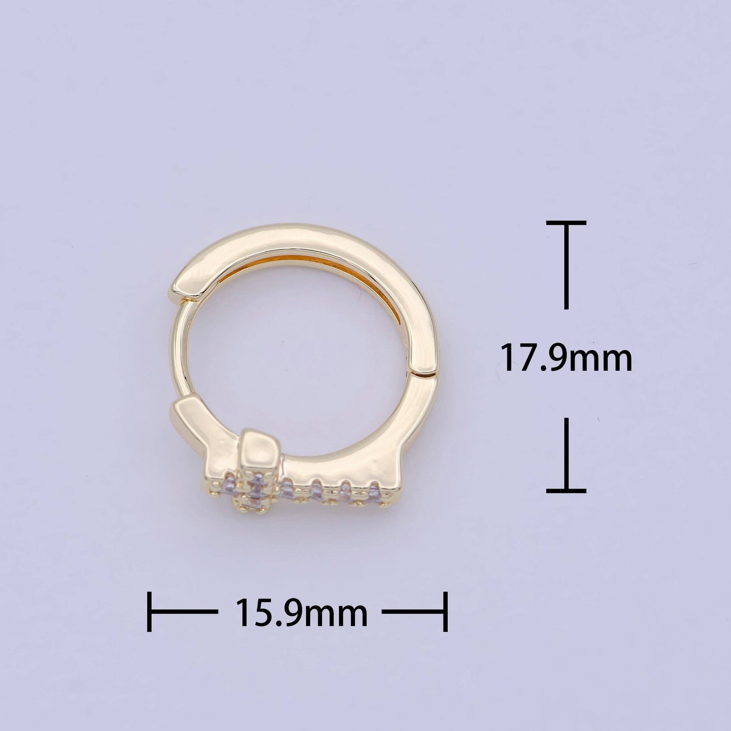 Cross Gold Hoop Earring