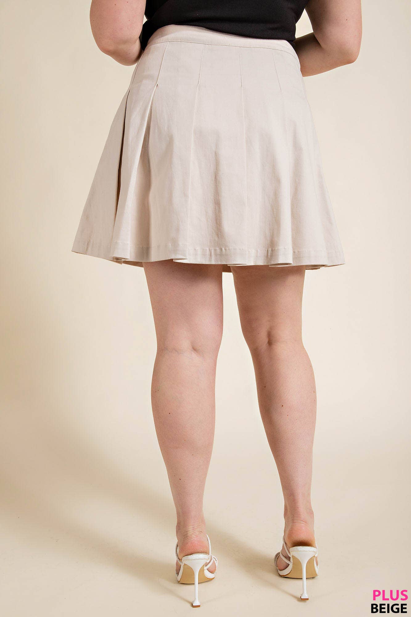 Plus Size High Waist Pleated Tennis Skirt