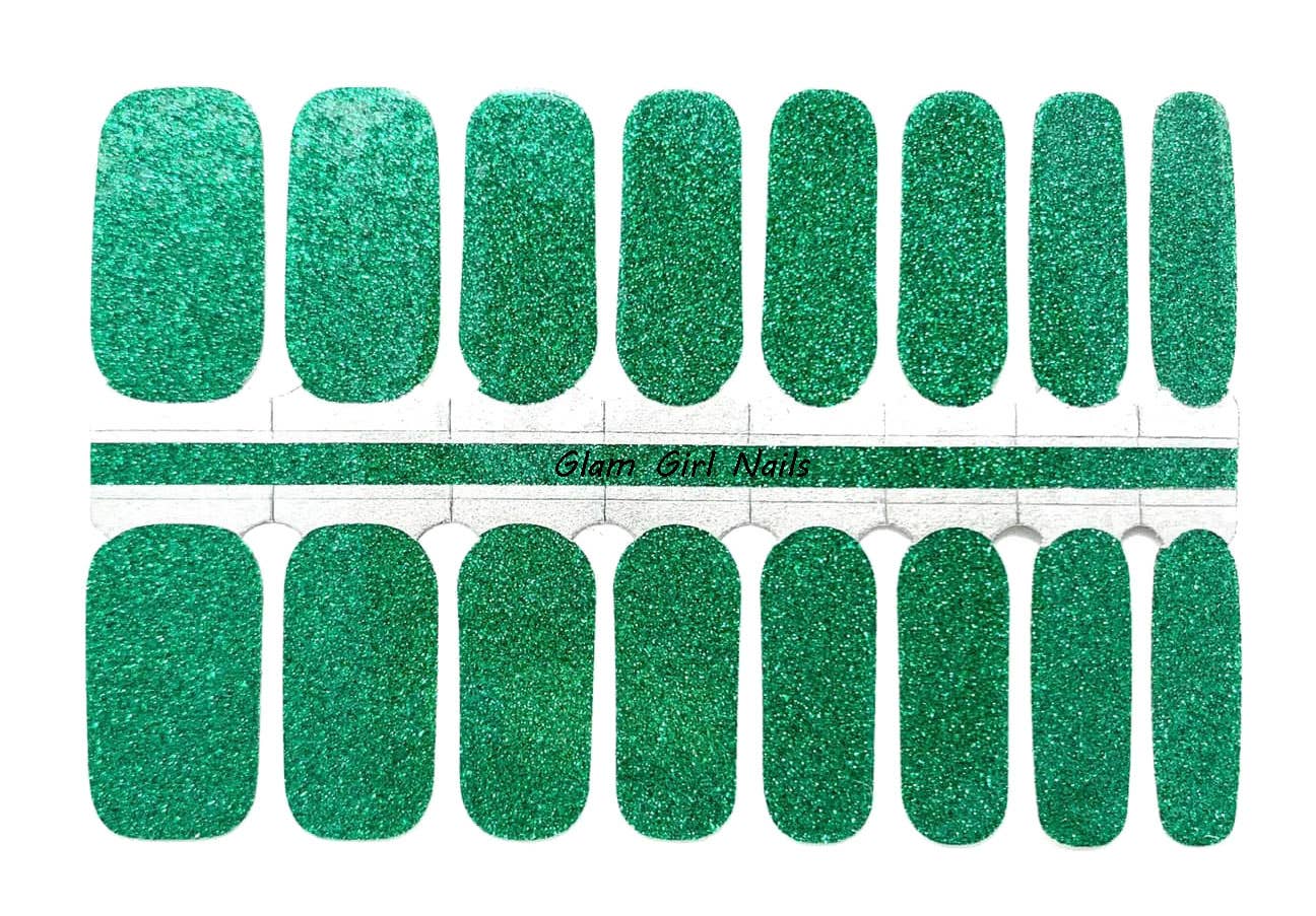 Green Glitter Nail Wraps