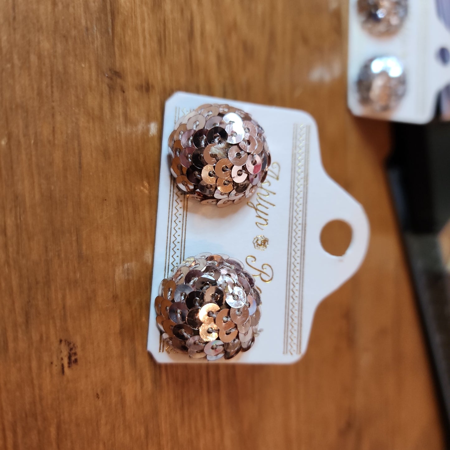 Sparkle in Your Eyes Sequins Stud Earrings, Rose Gold