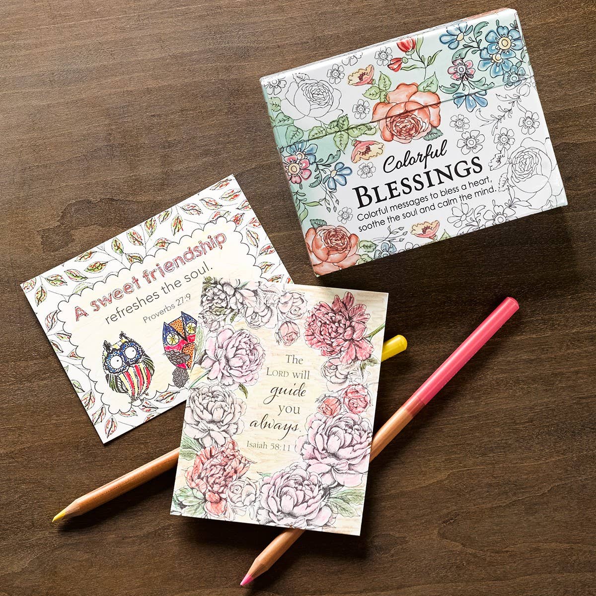 Colorful Blessings Coloring Cards