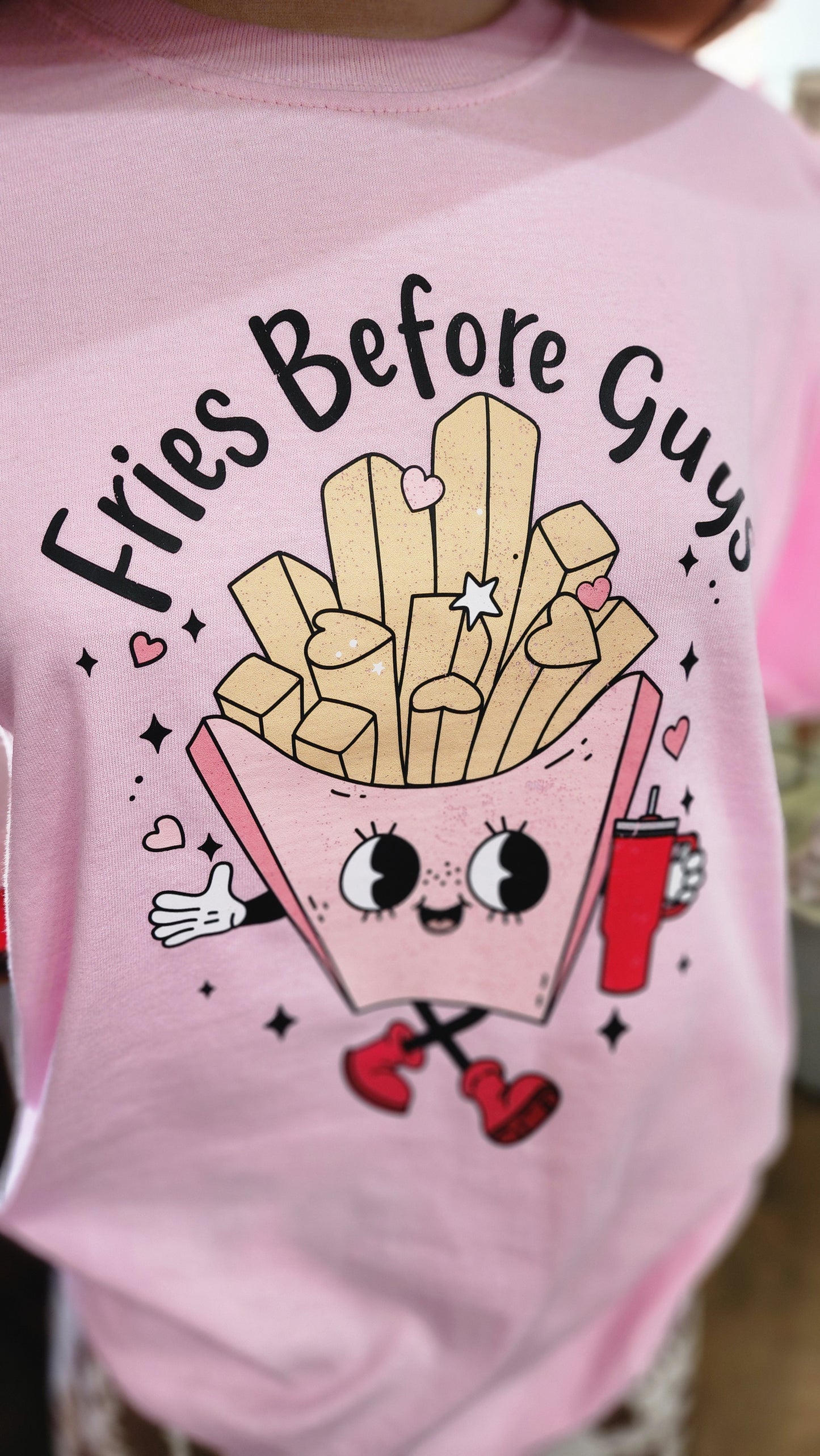 Fries Before Guys Kid Tee
