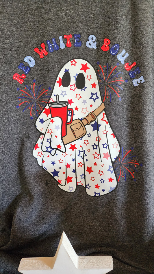 Red White And Bougee 4th Of July Tee