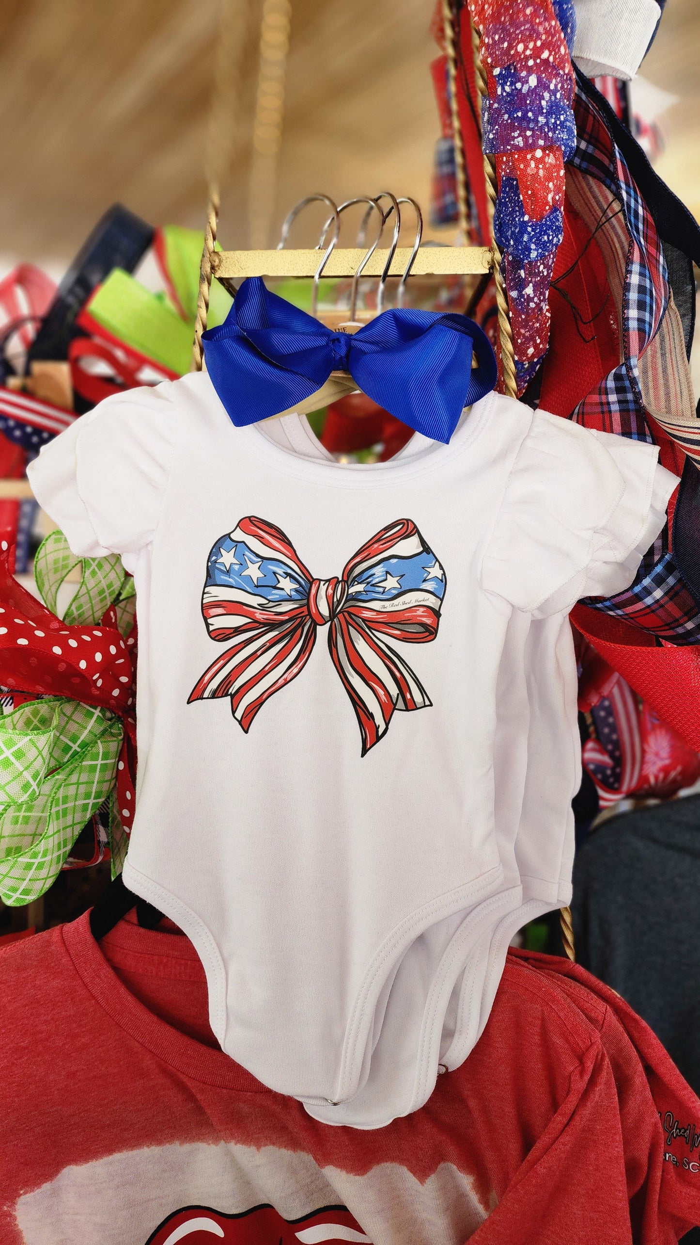 Baby One Piece America Girl Coquette Bow