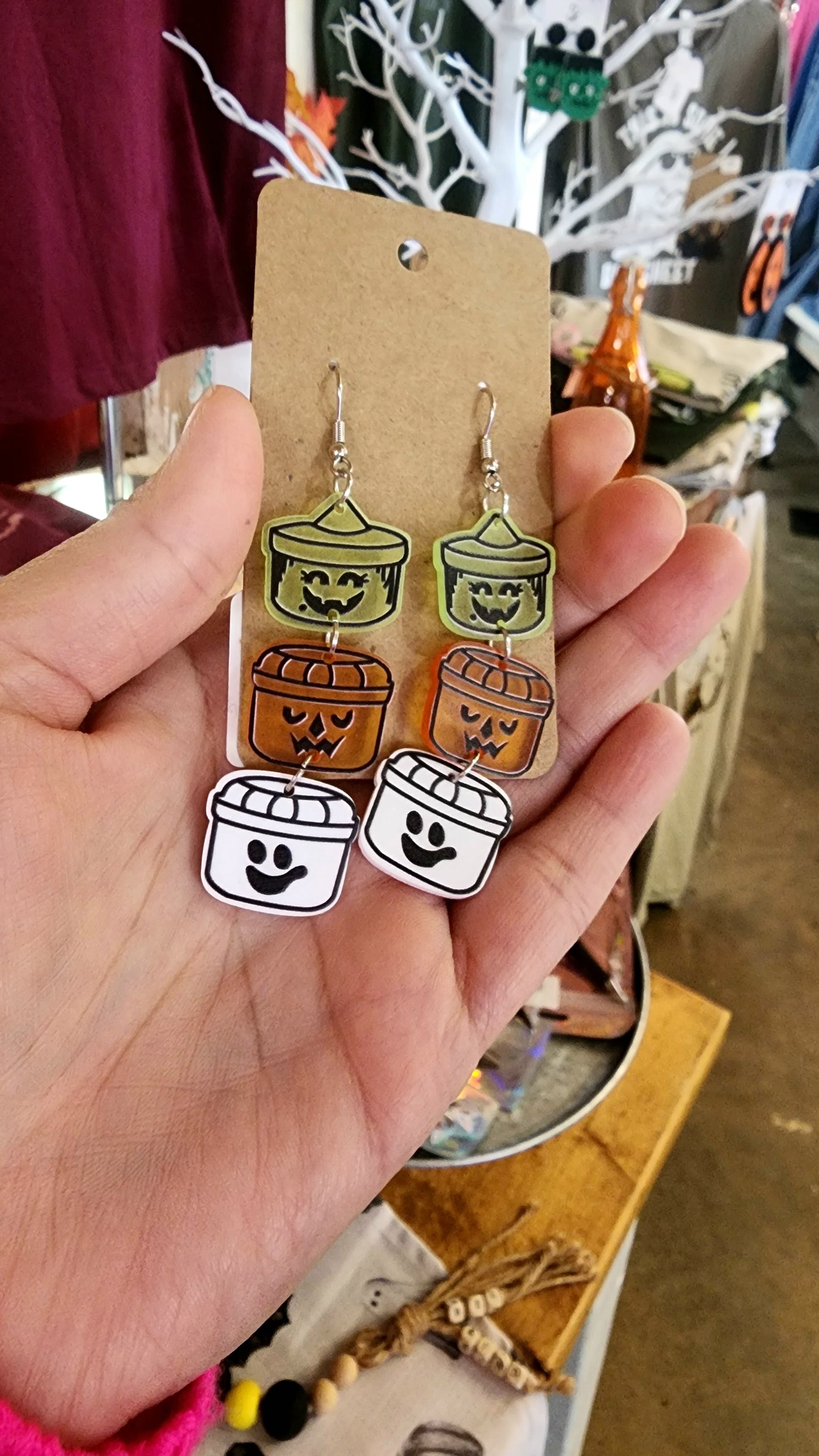 Halloween Pail Earrings