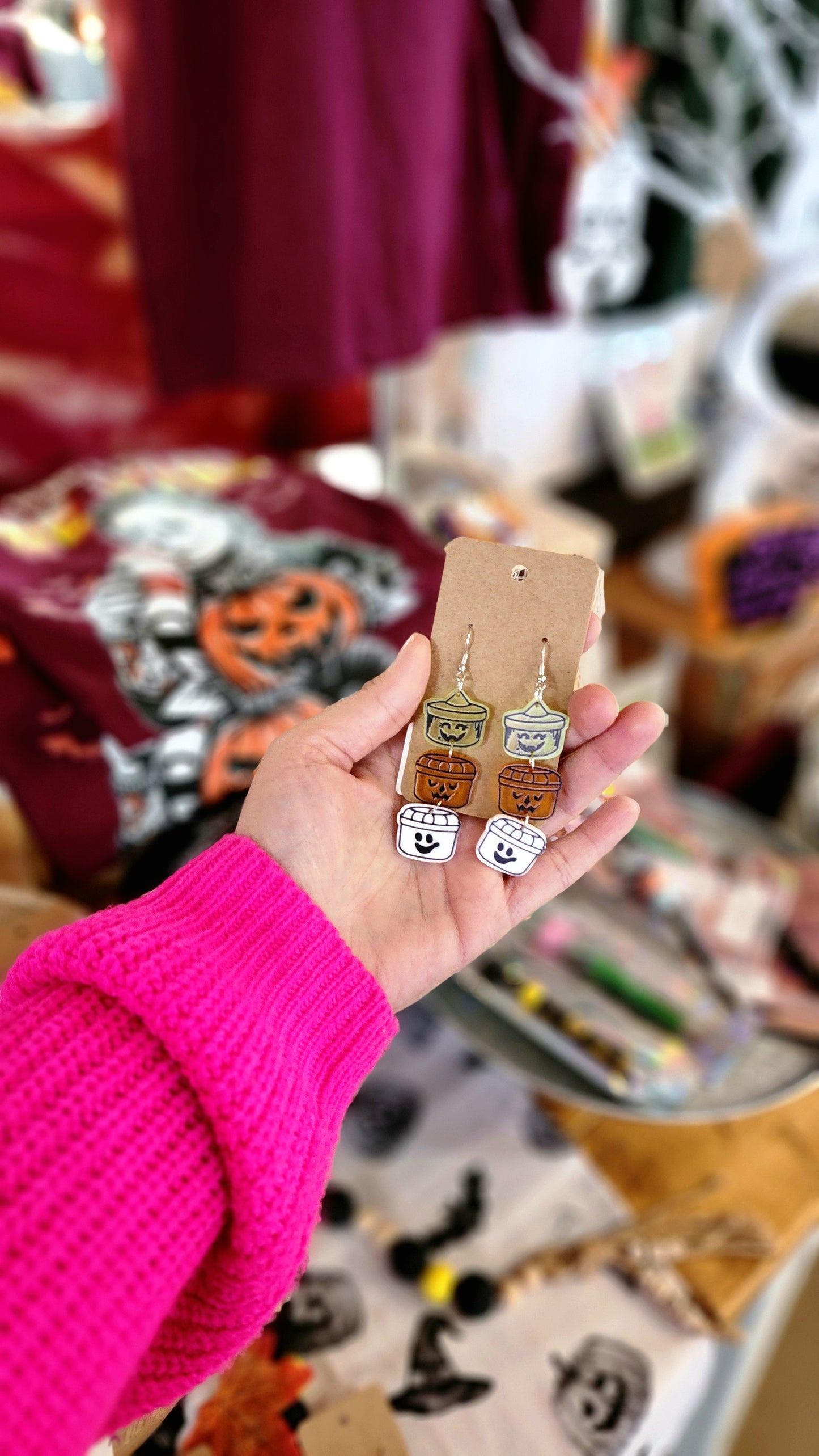 Halloween Pail Earrings