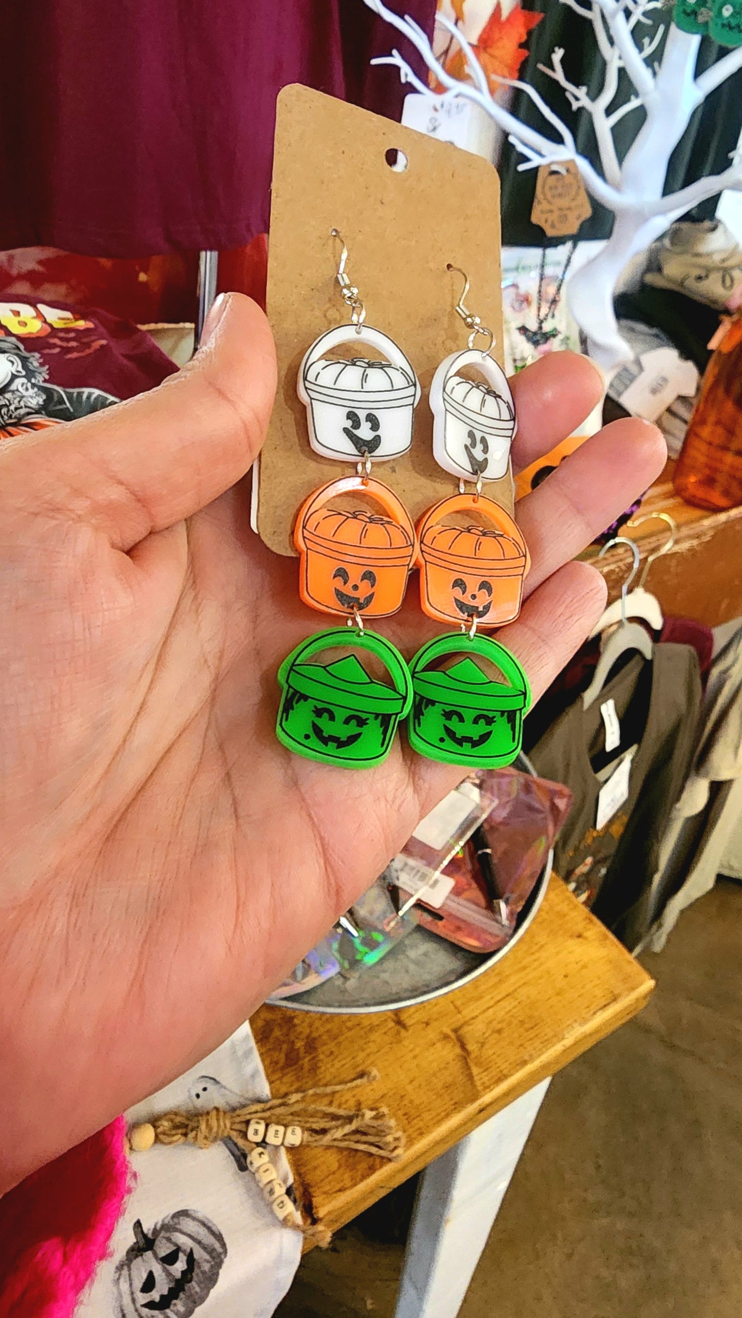 Halloween Pail Earrings