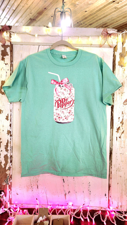 Mint Tee And Can Dr. Pepper