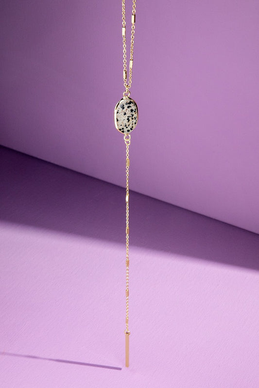 Natural Stone Lariat Necklace