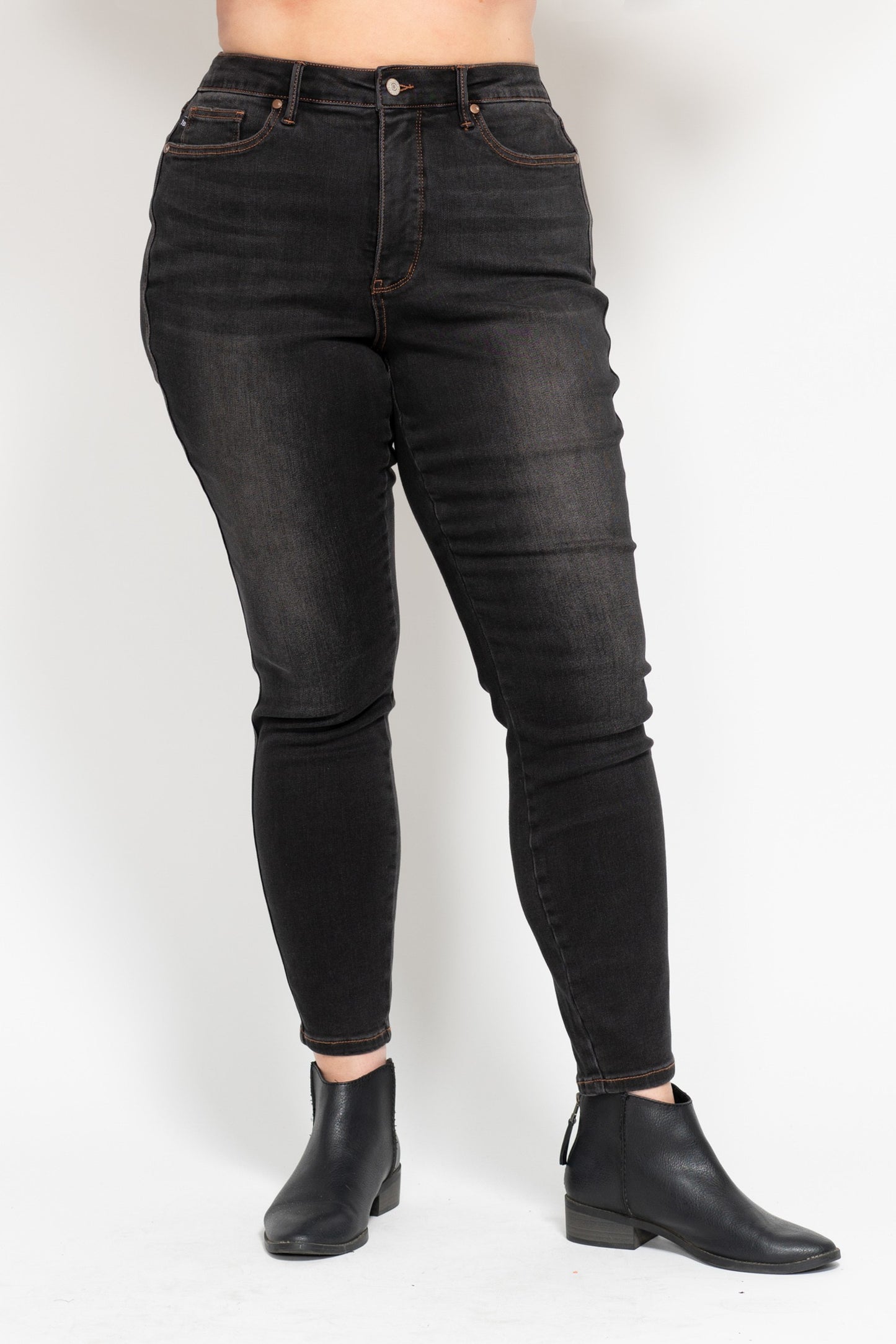 PLUS Tummy Control Black Wash Judy Blue Jeans