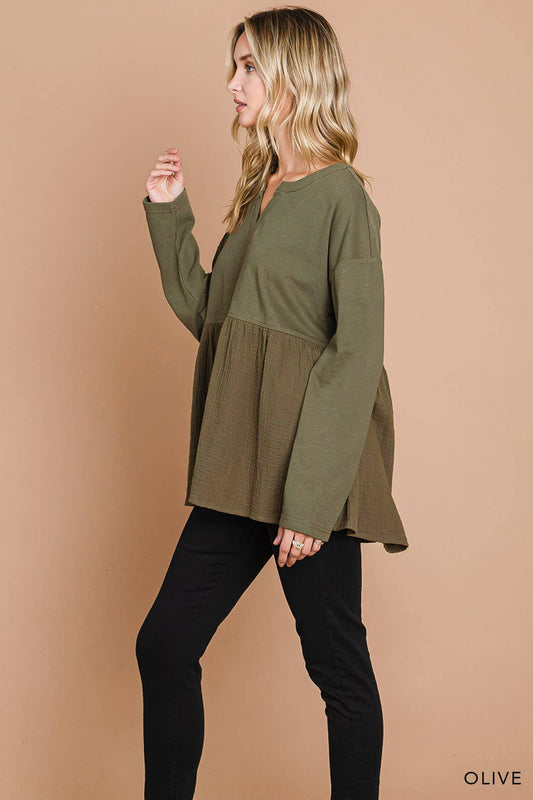 Knit Top in Olive