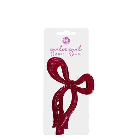 Bow Clips Plastic Maroon