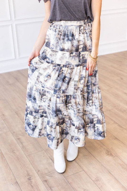Cowgirl Tiered Midi Skirt