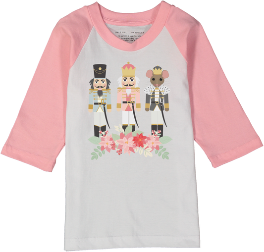 Pink Raglan Christmas Nutcracker