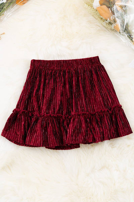 SOFT VELVETY FABRIC RUFFLE SKIRT