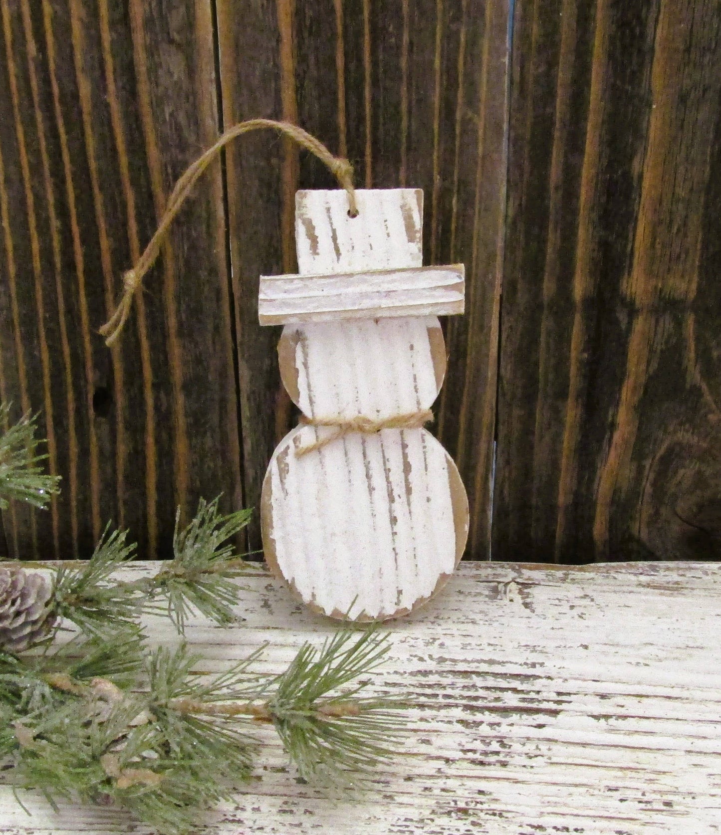 Rustic Snowman Ornament