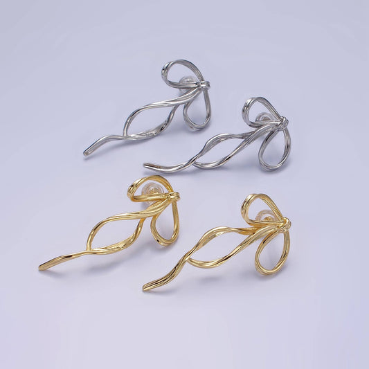 Ribbon Bow Stud Earrings