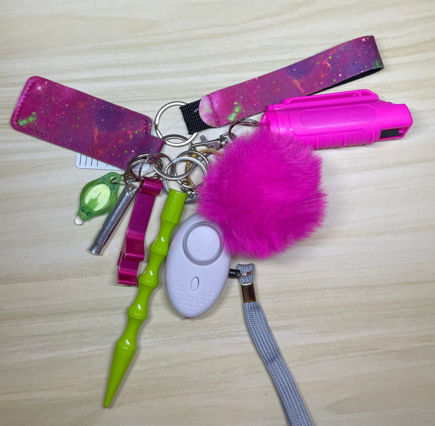 Self Protection Keychain - Pink/Green
