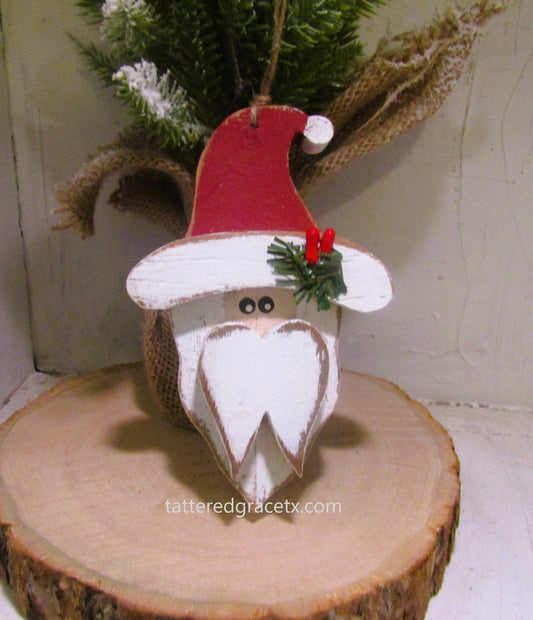 Rustic Santa Ornament